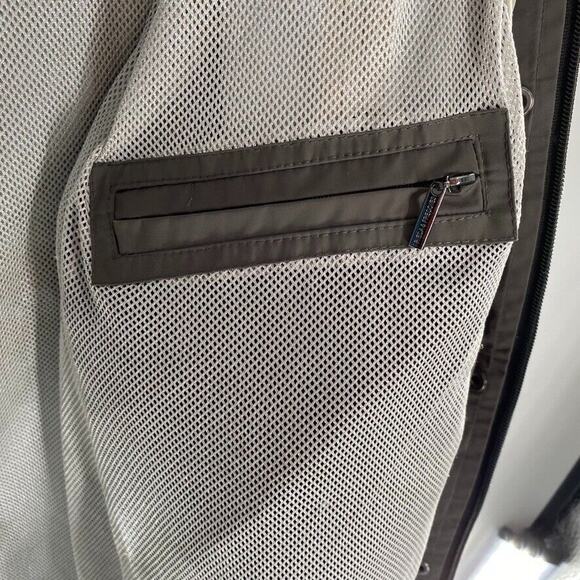 Frieda & Freddie's Womens Shell Rain Jacket Cinched Waist Gray Hooded Pockets S‎ - Picture 12 of 12